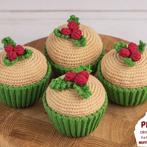 Christmas crochet patterns cupcake, Crochet cupcake pattern, Amigurumi food pattern, Crochet food pattern