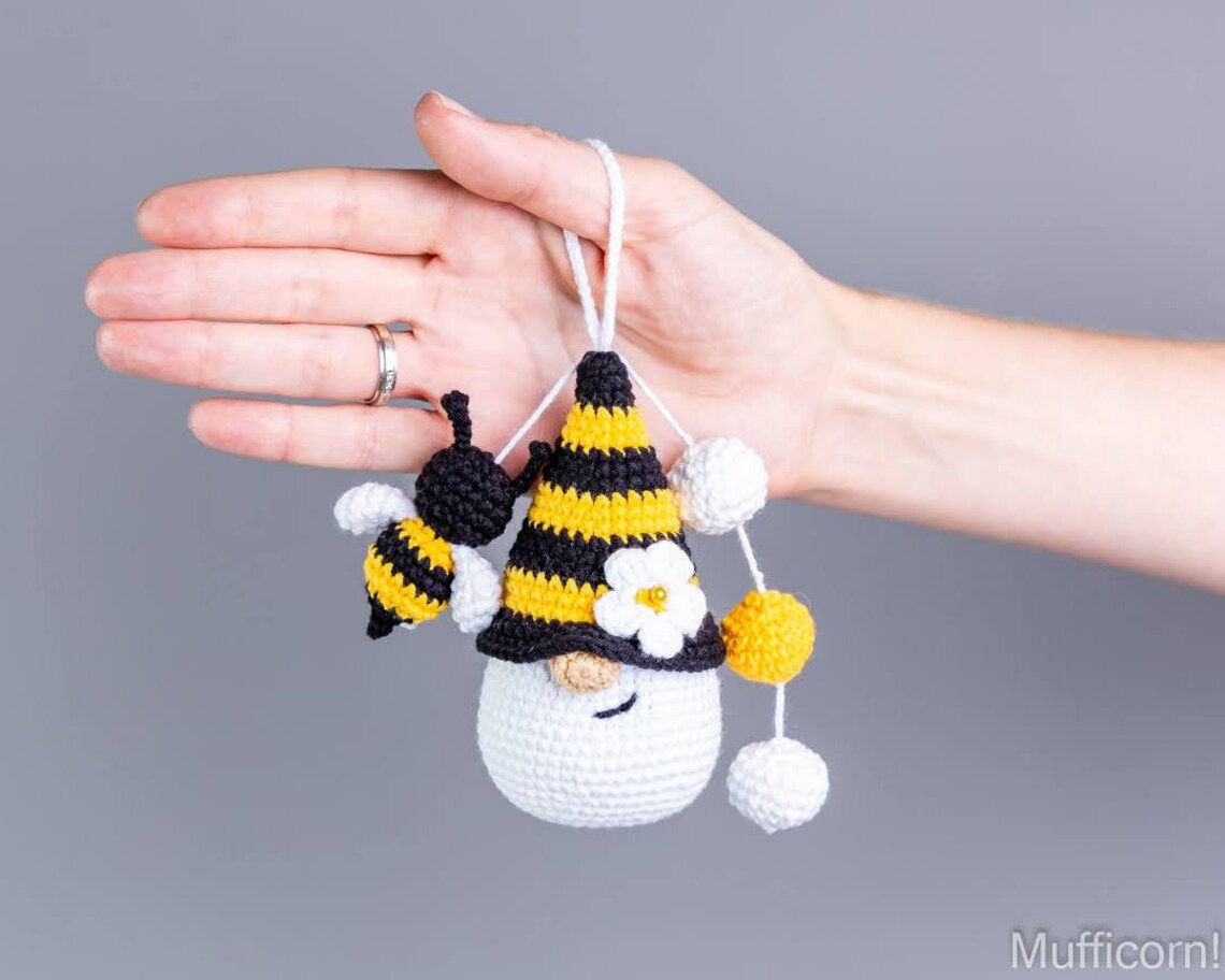 Crochet Bee Keychain Pattern Crochet Patterns Gnome and Bee Etsy