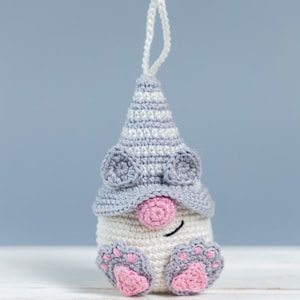 Modèle d'animaux au crochet, modèle de crochet de chat, modèle de porte-clés au crochet, gnome de chat de motifs au crochet, décor de porte-clés au crochet de chat Amigurumi image 9