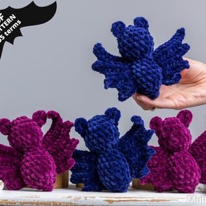 Halloween crochet pattern plush bat, Crochet bat garland pattern, Crochet Halloween bat pattern, Cute bat amigurumi pattern