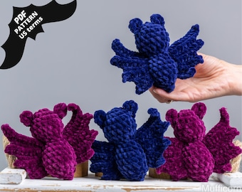 Halloween crochet pattern plush bat, Crochet bat garland pattern, Crochet Halloween bat pattern, Cute bat amigurumi pattern