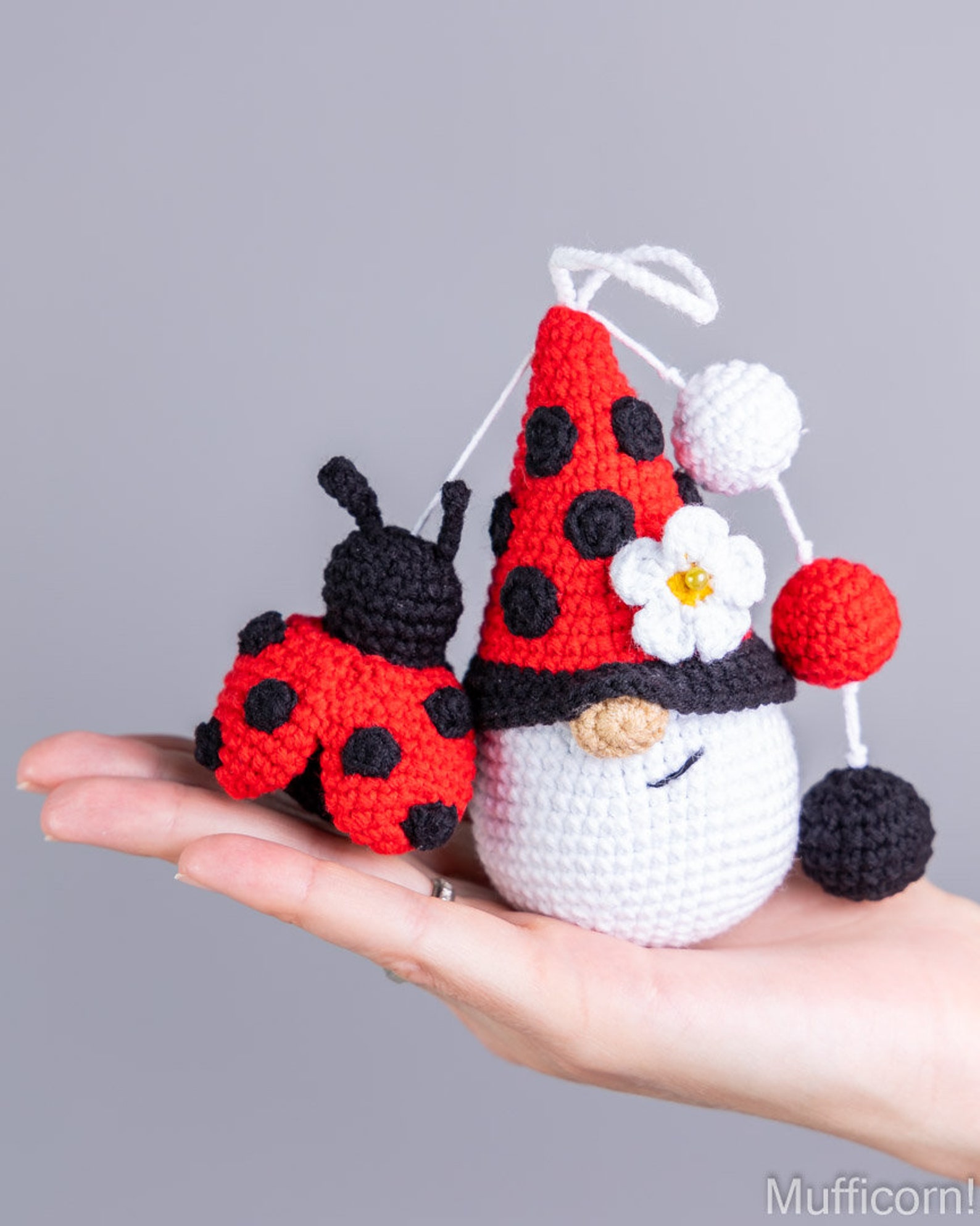 Crochet Ladybug Keychain Pattern Crochet Patterns Gnome and Etsy