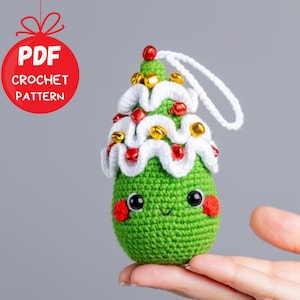 Crochet patterns Christmas tree ornament, Crochet amigurumi pattern, Crochet Christmas keychain pattern, Christmas tree amigurumi pattern