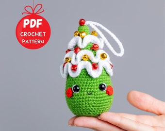 Crochet patterns Christmas tree ornament, Crochet amigurumi pattern, Crochet Christmas keychain pattern, Christmas tree amigurumi pattern