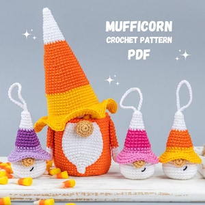 Сrochet patterns Halloween bundle gnomes candy corns, Crochet Halloween keychain pattern, Halloween crochet gnome amigurumi pattern