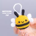 Crochet pattern Bee, Amigurumi pattern bee keychain, Crochet bumble bee car hanger pattern, Crochet animals pattern, Bee decor pattern product logo