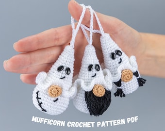 Halloween Crochet patterns gnomes ghosts, Crochet Halloween keychain gnome amigurumi pattern, Halloween crochet ornaments