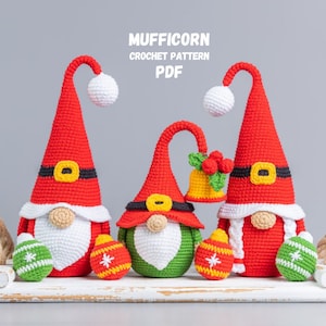 Crochet patterns bundle Christmas gnomes, Crochet winter gnome pattern, Christmas crochet decorations, Crochet Christmas ornaments pattern