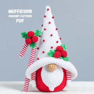 Crochet patterns Christmas gnome candy cane, Christmas amigurumi pattern, Crochet winter gnome pattern, Crochet food, Holiday gnome pattern