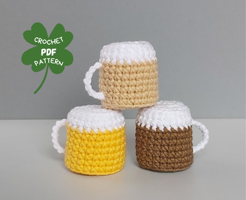 Crochet patterns Beer Leprechaun gnome, St Patricks day crochet gnomes amigurumi patterns, Fathers day crochet gift pattern image 8