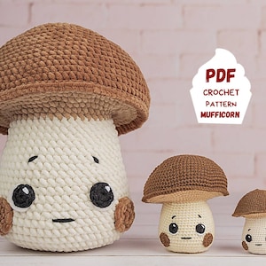 Mushroom crochet plush pattern, Crochet patterns Mushroom plush, Mushroom plushie amigurumi pattern, Kawaii amigurumi mushroom pillow pdf