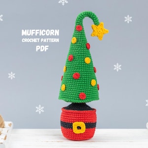 Crochet patterns Christmas tree, Christmas amigurumi pattern, Crochet pattern Christmas ornament, Amigurumi Christmas tree pattern Mufficorn