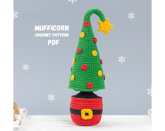 Crochet patterns Christmas tree, Christmas amigurumi pattern, Crochet pattern Christmas ornament, Amigurumi Christmas tree pattern Mufficorn