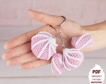 Modèle de porte-clés au crochet avec meringue, Modèles de nourriture au crochet, Modèle de nourriture Amigurumi, Modèle de nourriture au crochet