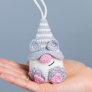 Modèle d'animaux au crochet, modèle de crochet de chat, modèle de porte-clés au crochet, gnome de chat de motifs au crochet, décor de porte-clés au crochet de chat Amigurumi image 4