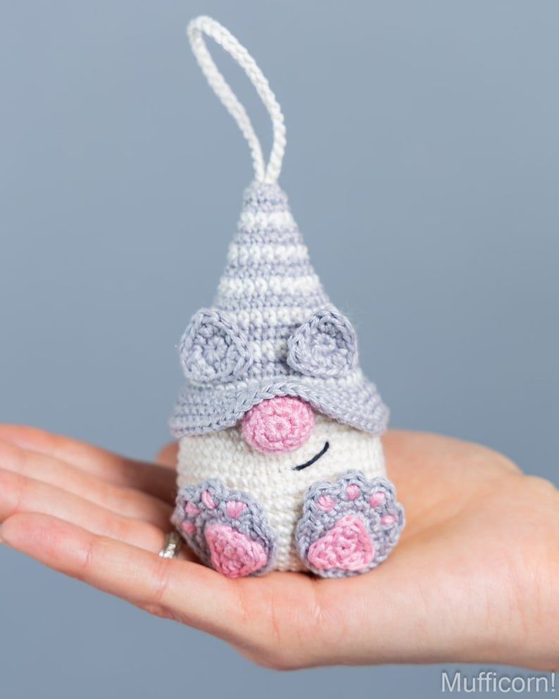 Modèle d'animaux au crochet, modèle de crochet de chat, modèle de porte-clés au crochet, gnome de chat de motifs au crochet, décor de porte-clés au crochet de chat Amigurumi image 4