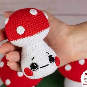 Mushroom Crochet Plush Pattern, Crochet Patterns Mushroom Plush, Mushroom  Plushie Amigurumi Pattern, Kawaii Amigurumi Mushroom Pillow Pdf 