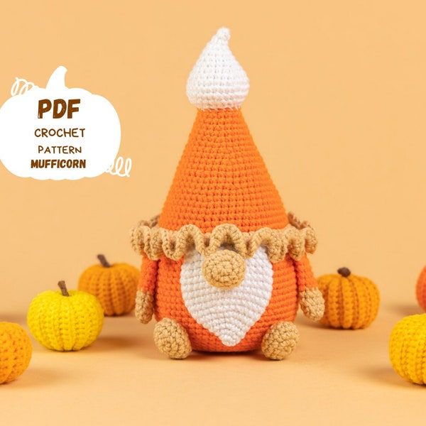 Crochet patterns gnome and pumpkin, Gnome crochet pattern, Crocheted pumpkins pattern, Thanksgiving gnome amigurumi pattern