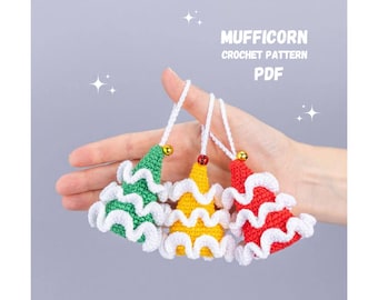 Crochet Christmas tree ornaments amigurumi pattern, Crochet pattern amigurumi Christmas ornaments, Easy Crochet Christmas tree keychain