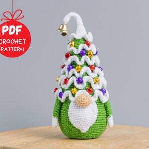 Crochet patterns Christmas tree gnome with Christmas ornements, Christmas amigurumi gnome pattern, Christmas crochet gnome pattern image 4