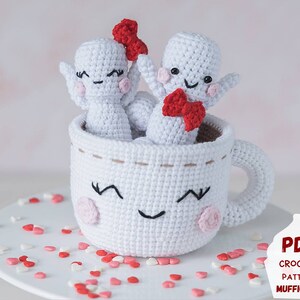 Crochet play food pattern: crochet mug and kawaii marshmallow crochet food pattern, Kawaii amigurumi food pattern, Cute amigurumi pattern image 5