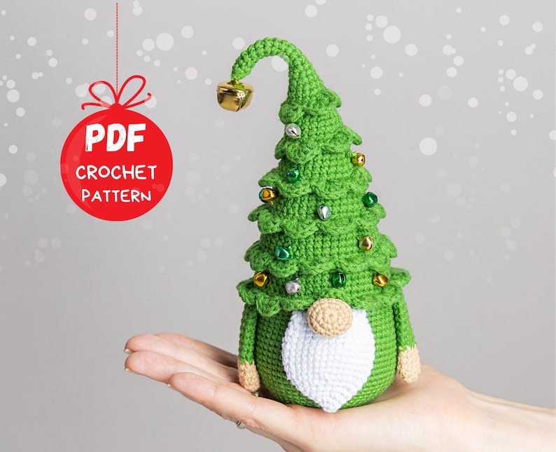 Crochet patterns Christmas tree gnome, Christmas amigurumi gnome pattern, Crochet winter gnome pattern, Christmas crochet gnome pattern image 5