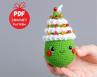 Amigurumi patterns Christmas tree ornament, Crochet Christmas pattern, Crochet Christmas keychain pattern, Christmas tree amigurumi pattern