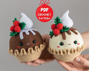 Crochet pattern Christmas amigurumi pie, Christmas crochet food pattern, Christmas decotation amigurumi pattern, Crochet gift pattern