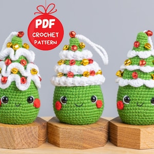 Crochet patterns Christmas tree ornaments, Crochet amigurumi patterns, Crochet Christmas tree keychain, Christmas trees amigurumi pattern