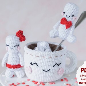 Crochet play food pattern: crochet mug and kawaii marshmallow crochet food pattern, Kawaii amigurumi food pattern, Cute amigurumi pattern image 4