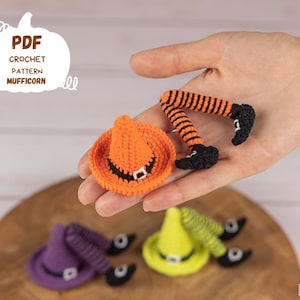 Halloween crochet pattern, Crochet witch hat pattern, Crochet keychain pattern, Crochet Halloween decorations