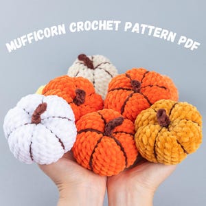 Crochet pattern plush pumpkin, Thanksgiving crochet pattern, Crochet food pattern, Small pumpkin crochet pattern for Halloween decor
