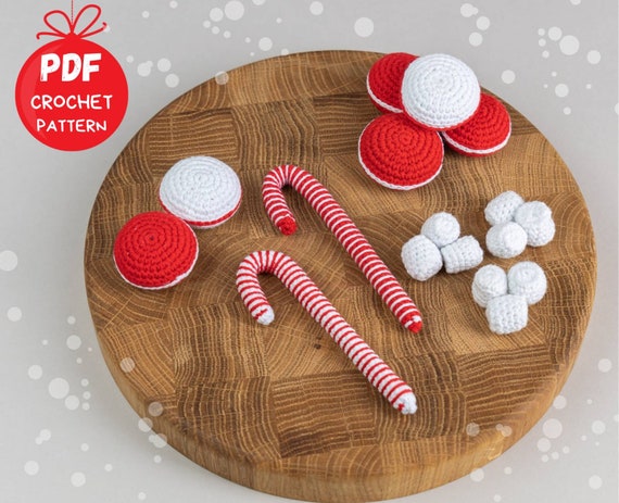 Christmas crochet pattern ornaments, Crochet garland pattern, Crochet food pattern, Winter crochet decor, Crochet play food, Amigurumi food