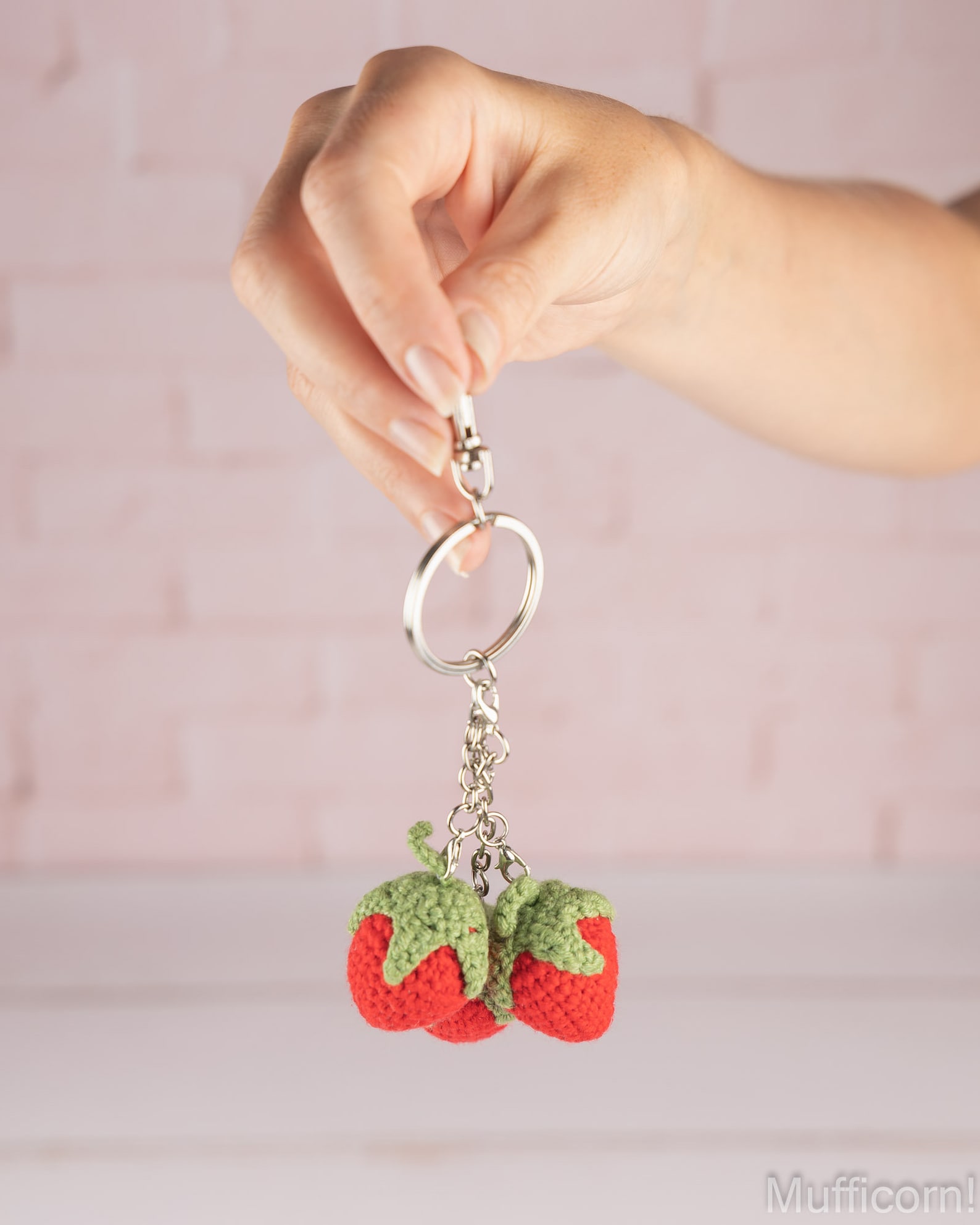 Strawberry keychain crochet pattern Food crochet keychain Etsy