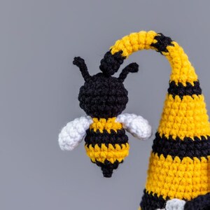 Crochet patterns bundle Gnome with Bee and pot of honey, Crochet bee pattern, Gnome amigurumi pattern, Crochet gnome with crochet flowers image 8