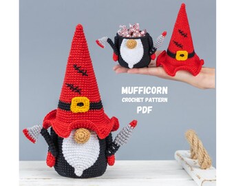 Crochet patterns Halloween gnome candy bowl, Halloween Gnome crochet pattern, Crochet Halloween  amigurumi pattern, Halloween ornaments