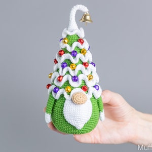 Crochet patterns Christmas tree gnome with Christmas ornements, Christmas amigurumi gnome pattern, Christmas crochet gnome pattern image 7
