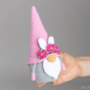 Crochet patterns Easter bunny and crochet egg pattern, Crochet gnome amigurumi pattern, Crochet Easter gnomes patterns, Crochet Easter decor image 4