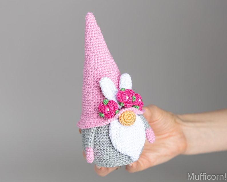 Crochet patterns Easter bunny and crochet egg pattern, Crochet gnome amigurumi pattern, Crochet Easter gnomes patterns, Crochet Easter decor image 4