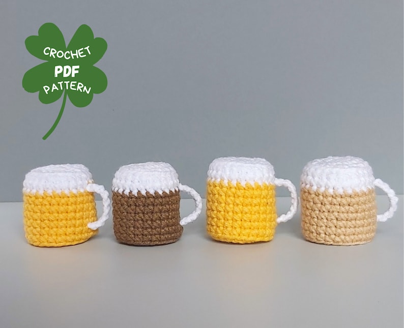 Crochet patterns Beer Leprechaun gnome, St Patricks day crochet gnomes amigurumi patterns, Fathers day crochet gift pattern image 5