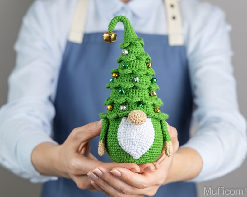 Crochet patterns Christmas tree gnome, Christmas amigurumi gnome pattern, Crochet winter gnome pattern, Christmas crochet gnome pattern image 9