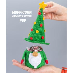 Christmas tree gnome Crochet pattern, Amigurumi Christmas gnome pattern, Crochet winter gnome pattern, Crochet Christmas decor pattern