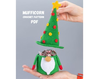 Christmas tree gnome Crochet pattern, Amigurumi Christmas gnome pattern, Crochet winter gnome pattern, Crochet Christmas decor pattern