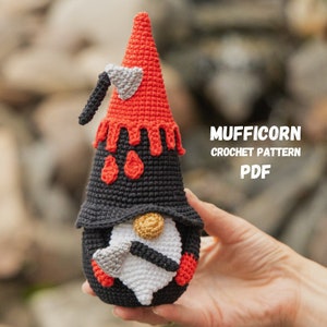 Crochet patterns Halloween gnome, Halloween Gnome amigurumi pattern, Crochet Halloween decor, Crochet Halloween ornament pattern