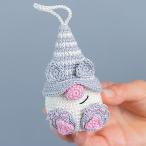 Modèle d'animaux au crochet, modèle de crochet de chat, modèle de porte-clés au crochet, gnome de chat de motifs au crochet, décor de porte-clés au crochet de chat Amigurumi image 8