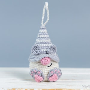 Modèle d'animaux au crochet, modèle de crochet de chat, modèle de porte-clés au crochet, gnome de chat de motifs au crochet, décor de porte-clés au crochet de chat Amigurumi image 7