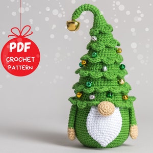 Crochet patterns Christmas tree gnome, Christmas amigurumi gnome pattern, Crochet winter gnome pattern, Christmas crochet gnome pattern image 3