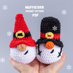 Crochet plush patterns bundle Christmas Snowman & Santa gnomes, Christmas crochet gnome pattern, Crochet holiday ornaments amigurumi pattern