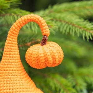 Crochet patterns amigurumi gnome with pumpkin, Crochet gnome and crochet pumpkin pattern, Halloween crochet pattern, Crochet Halloween decor image 5