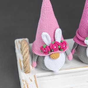 Crochet patterns Easter bunny and crochet egg pattern, Crochet gnome amigurumi pattern, Crochet Easter gnomes patterns, Crochet Easter decor image 7